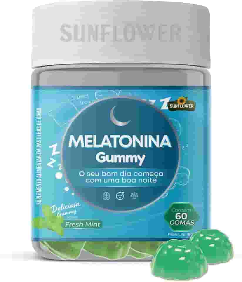 Melatonina - Melatonina Gummy - Melatonina em Goma 210mcg 60 gomas Sunflower (60 gomas, Menta)