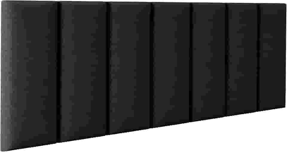 Cabeceira Cama Box Casal Kit C/ 7un Modulos Estofados Adesivo (Preto)