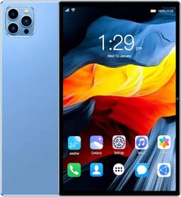 Tablet V62 10.1" FHD Android 12, MTK6797, Câmera 24MP, Bateria 8000mAh – Modelos com 6GB, 8GB, 12GB RAM e até 512GB – Sem Marca – Com Tela Full HD (Azul, 8+256)