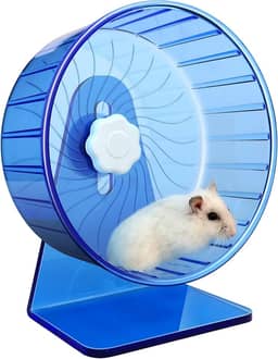 Roda de hamster, roda silenciosa, rodas de exercício de hamster super silenciosas, roda de hamster silenciosa, rodas de exercício ajustáveis para hamsters, roda de rato silenciosa (Φ 14 cm, azul)