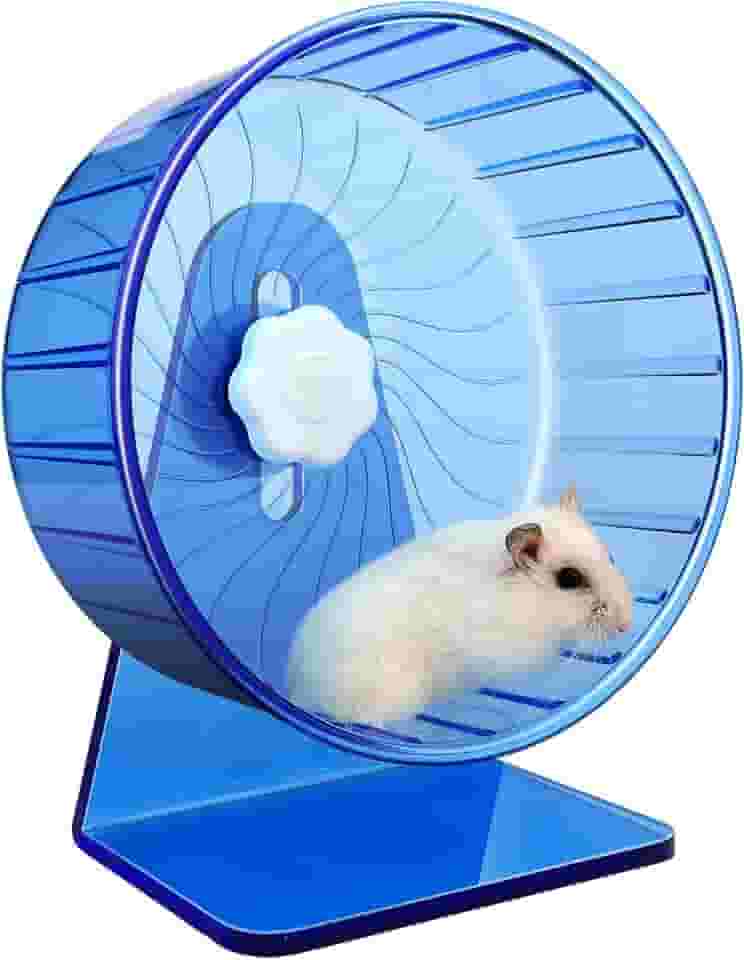 Roda de hamster, roda silenciosa, rodas de exercício de hamster super silenciosas, roda de hamster silenciosa, rodas de exercício ajustáveis para hamsters, roda de rato silenciosa (Φ 14 cm, azul)
