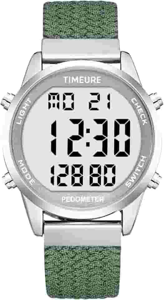 Relógio pedômetro preciso para caminhada, contador de passos, rastreador de passos, mostrador digital grande, à prova d'água, sem Bluetooth, TIMEURE-2306