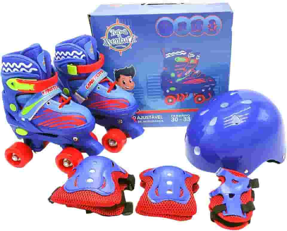 Patins Quad Kit Azul - com Kit de Proteção
