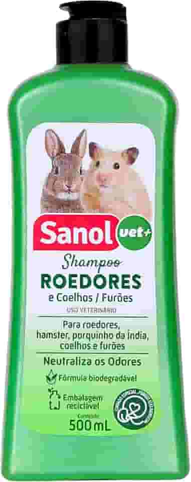 Sanol Dog, Shampoo de pelos para roedores, coelhos e furão, Aroma Tracicional, 500ml, Verde