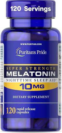 Melatonin Melatonina 10mg 120 Capsulas Puritan