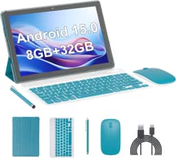 Tablet Android 15, tablets de 10 polegadas, 18 GB de RAM + 128 GB de ROM/2 TB expansível, tablets 2 em 1 com capa para teclado, tela IPS 1280 x 800, Wi-Fi 5G, câmera dupla, bateria de 6000 mAh BT5