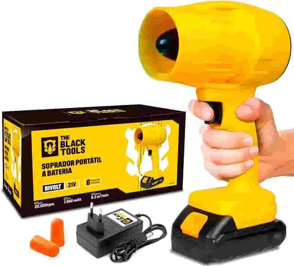 Soprador de Folhas Elétrico 2000W The Black Tools TSO-21A – Bateria 21V, Portátil e Ergonômico para Limpeza Externa