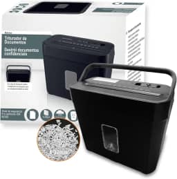 Fragmentadora de Papel 5 Folhas Corte Cruzado 4x30mm-Caxia de 8L Elétrica 110v/220v Triturador de Papel Compacto para Escritório em Casa - Segurança e Eficiência (110V)