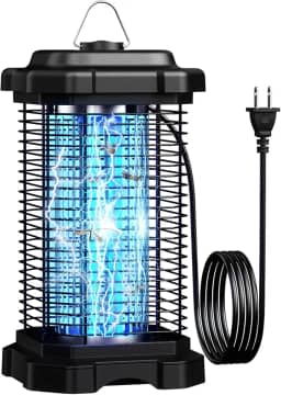 Lâmpada mata-mosquitos externa de 4000 V, mata-mosquitos de 20 W com cabo de extensão de 1,5 m (preto)