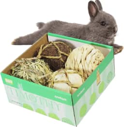 andwe Brinquedos de mastigar e roer para coelhos, porquinhos-da-índia, chinchila Bunny Degus – Acessórios de entretenimento para gaiola para animais de estimação (pacote com 4)