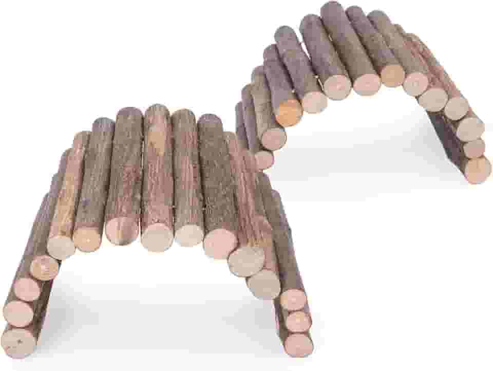 Ponte de madeira da Niteangel, brinquedo para roedores de hamster e ratos, brinquedo mastigável de animais pequenos