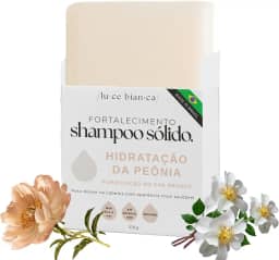 Luce Bianca Shampoo Sólido Fortalecimento, Hidratação e Brilho da Peônia e Chá Branco, Vegano, Sem Parabenos, Sem Sulfato 100g