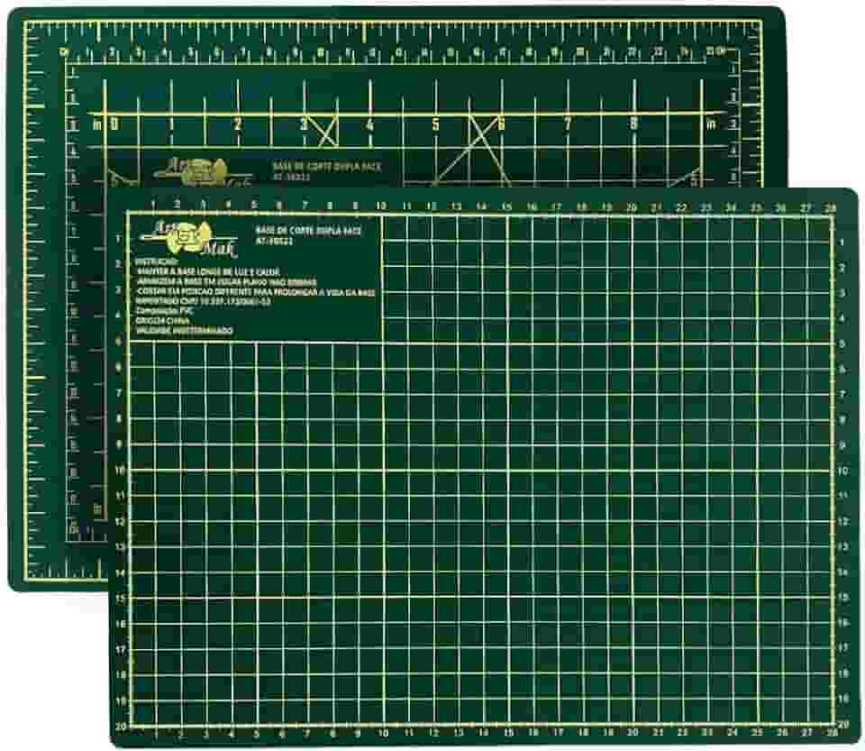 Base de Corte A4 30x22 cm Mesa de Apoio Placa para Corte Costura Patchwork Artesanato (Verde)