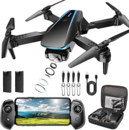 Oddire Drone com câmera – drones para adultos, com 2 baterias, estojo de transporte, hélices, drone dobrável HD 1080p com flutuação estável, voo de trajetória, controle de gravidade, decolagem/terra