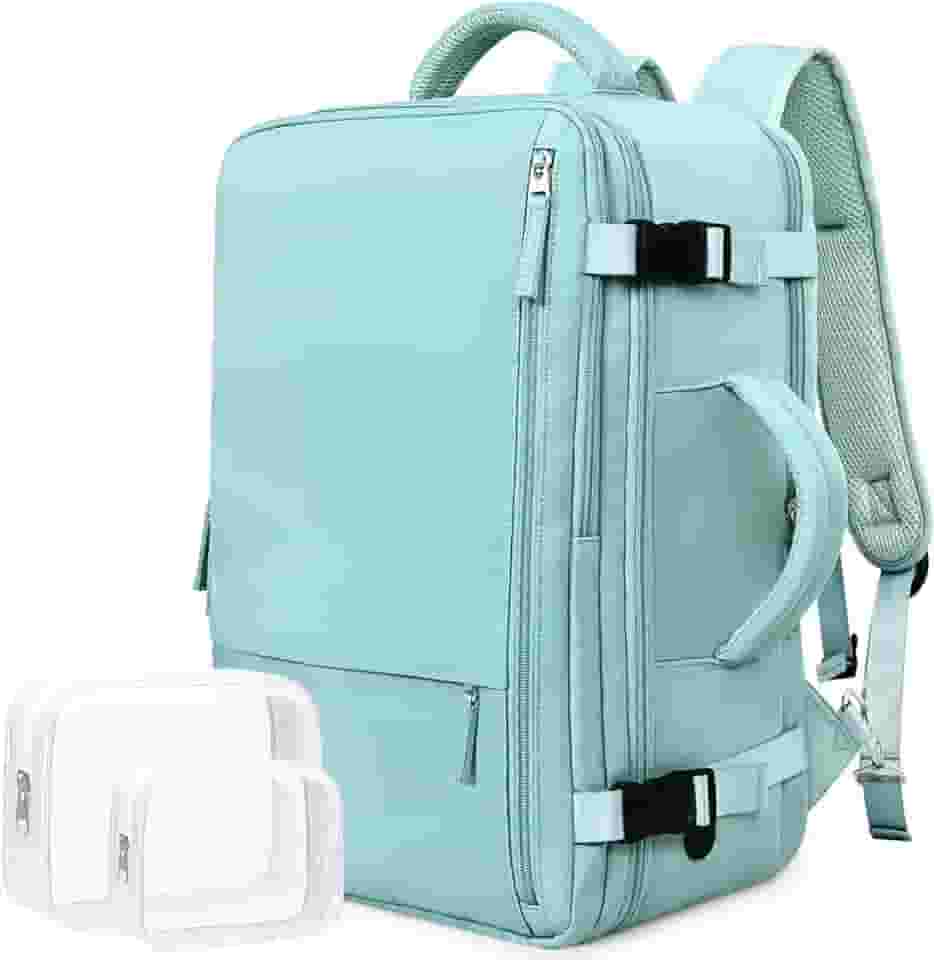 Mochila de viagem para homens e mulheres, aprovada por voo, mochila de mão, mochila de item pessoal, Azul, verde, Large, Mochilas de viagem
