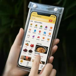 1 bolsa universal transparente à prova d'água para celular, tela sensível ao toque, uso ao ar livre, à prova de chuva, capa de proteção para celular