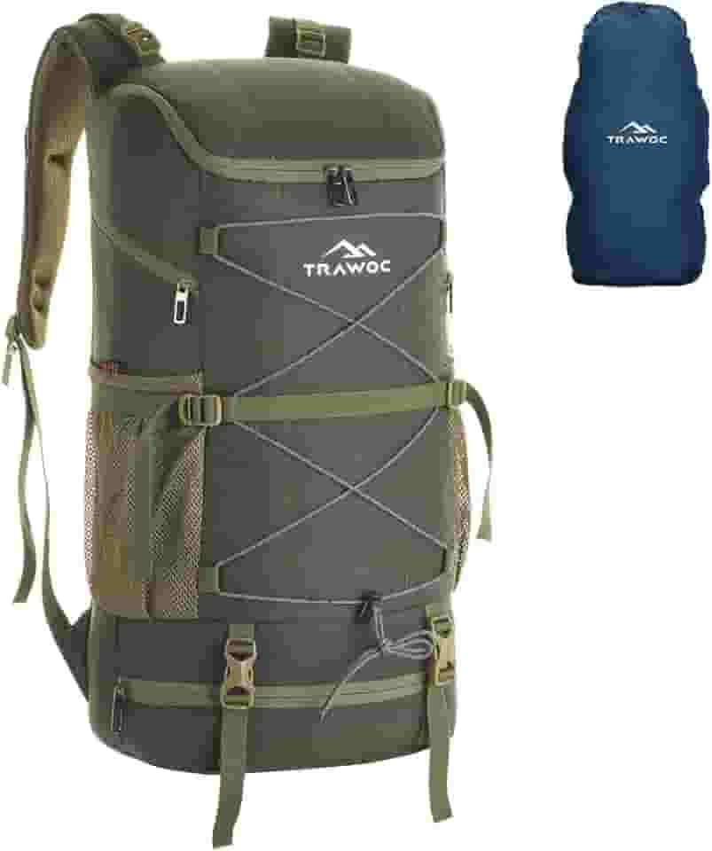 TRAWOC STEALTH Mochila de viagem 40L - Bolsa para laptop com capa de chuva e compartimento para sapatos para homens e mulheres, caminhadas, caminhada SHK021