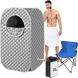 Saupaolo Sauna A Vapor Portátil, Sauna Pessoal Para Casa, Sauna A Vapor, Sauna Box, Tenda De Sauna Com Vaporizador De 3 Litros, Atomização Uv, Temporizador De Ciclo E 9 Níveis - Prata