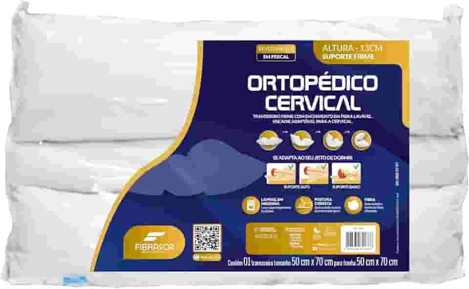 Travesseiro Ortopédico Cervical 50x70cm Fibrasca