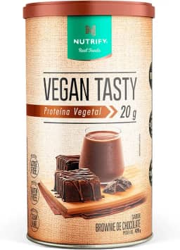 NUTRIFY Vegan Tasty Proteína Vegetal com 20g de Proteína por Dose - Suplemento Alimentar À Base de Plantas - Sem Lactose, Sem Glúten, Vegano - Sabor Brownie de Chocolate - 420g