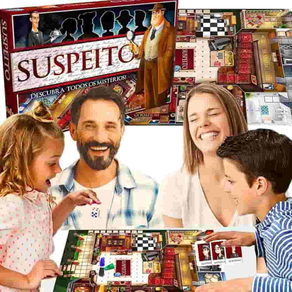 Jogo Suspeito Descubra Todos Os Mistérios Jogos De Tabuleiro Investigação Suspense brinquedo infantil presente menino menina criança 7 anos brinquedos com selo inmetro para jogar em familia amigos