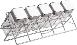 Euro Home - Porta Condimentos de Vidro com Suporte 6 Peças - VDR0429