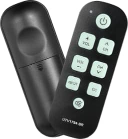 Controle remoto universal com luz de fundo de botão grande para idosos, simples e fácil de usar, compatível com as principais marcas de TV