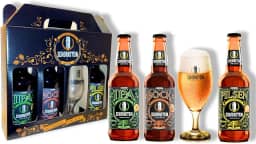 Kit de Cerveja Artesanal para Presente - Schornstein 3 Garrafas 500 ml + Taça 350 ml