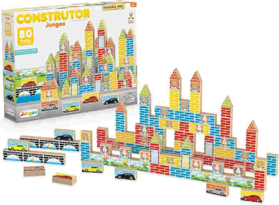 Construtor 80 Peças Junges Madeira