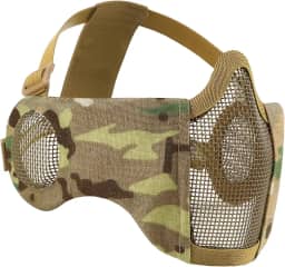 Máscara De Malha De Airsoft, Máscara De Meia Malha Dobrável Tática Com Proteção Auricular, Máscara De Malha Militar Ajustável, Máscara Protetora Facial Inferior Para Airsoft Paintball T