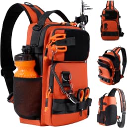 NEW VIEW Mochila de pesca com 8 bolsos e conforto seco com armazenamento duplo ajustável para vara bolsa masculina