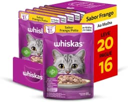 Pack Ração Úmida Whiskas Sachê Frango ao Molho para Gatos Adultos - Leve 20 Pague 16