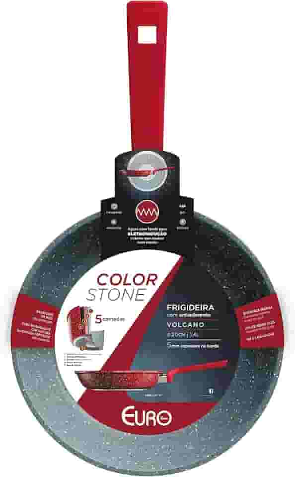 Euro Home - Frigideira de Alumínio com Antiaderente 20 cm, 1.4 L Color Stone Volcano - ALU8204-VO