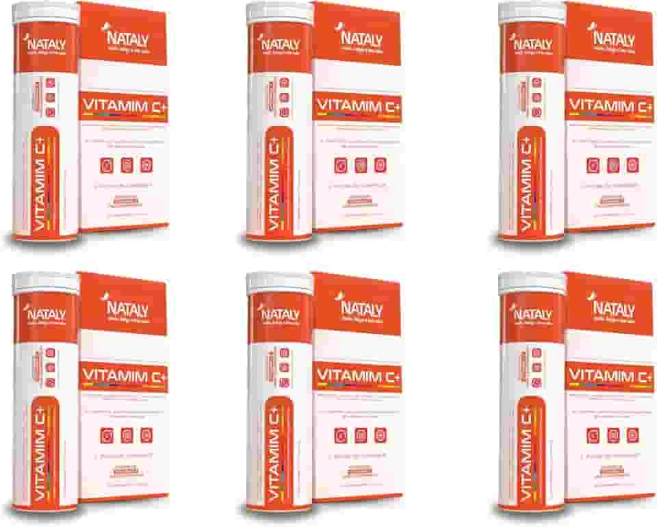 6x Vitamim C+ Vitamina C 10 Comprimidos Efervercentes Nataly