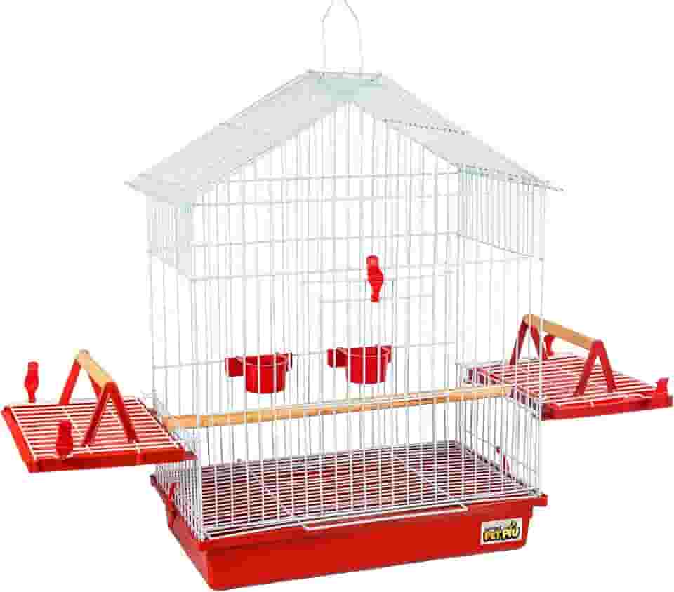 JEL PLAST GAIOLA CALOPSITA TETO ARAMADO- VERMELHO, MÉDIO