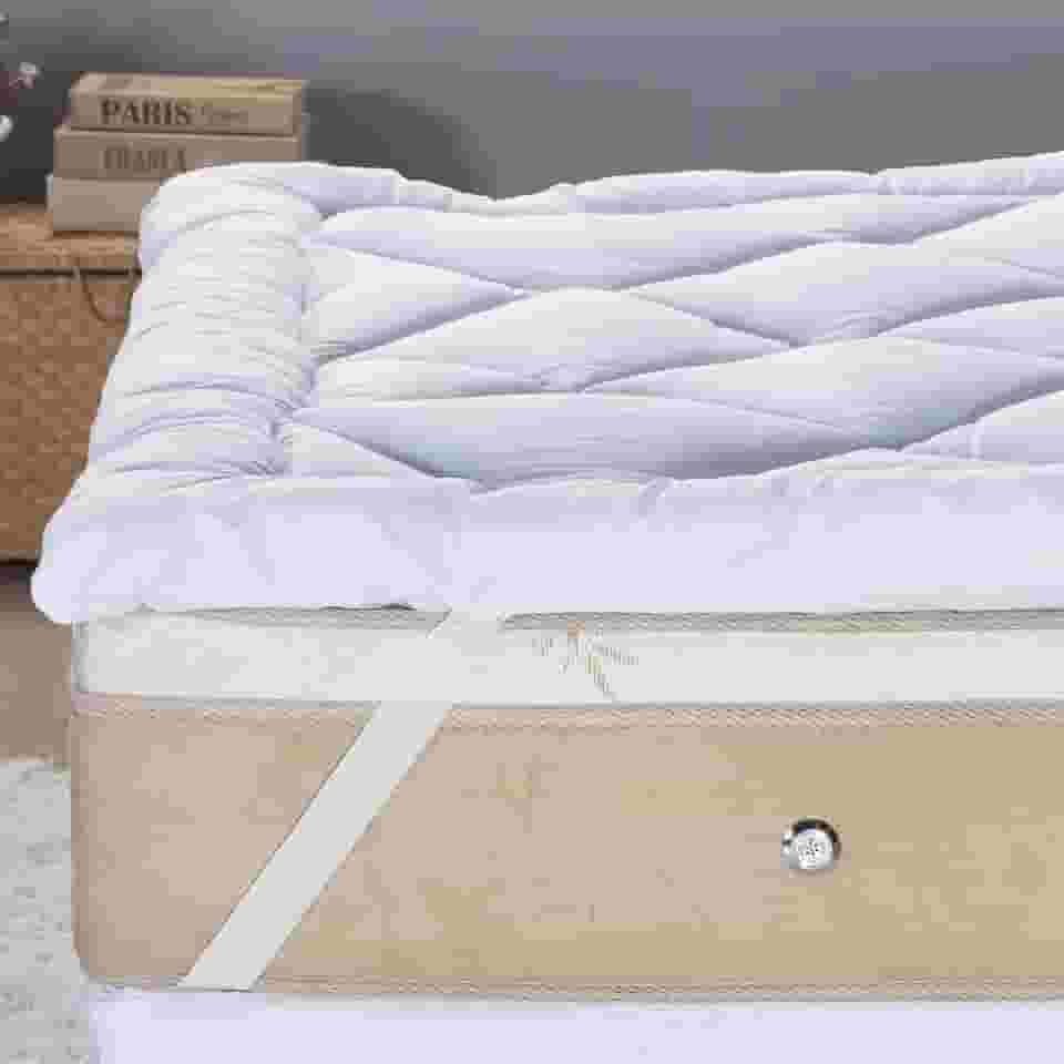 Pillow Top 400 Fios Toque de Plumas Casa Dona (Solteiro)