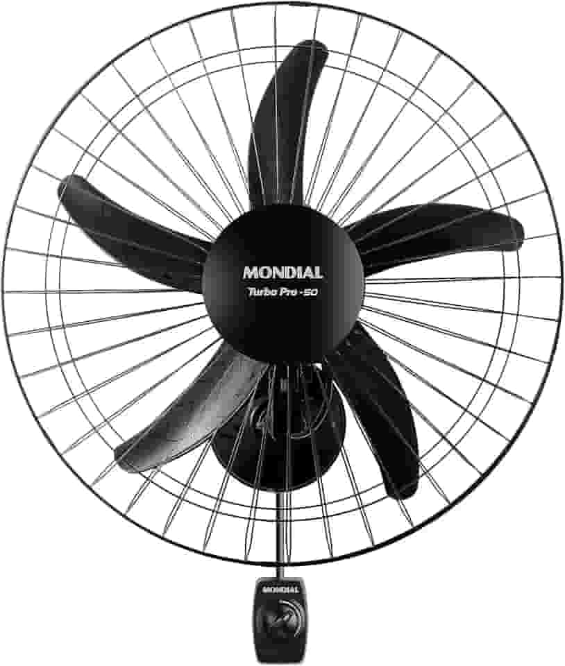 Ventilador de Parede Turbo 50cm Pro 5 Pás, Mondial, Preto, 150W, 110V - NVP-PRO-50