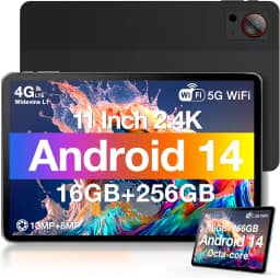 DOOGEE T30S Tablet de 11 polegadas Android 14, tablet Android 2.4K com 16 GB de RAM, 256 GB de ROM, tablets para jogos Octa-Core com bateria grande de 8580 mAh, 13 MP + 8 MP, BT5.0, 5G WiFi, 4G