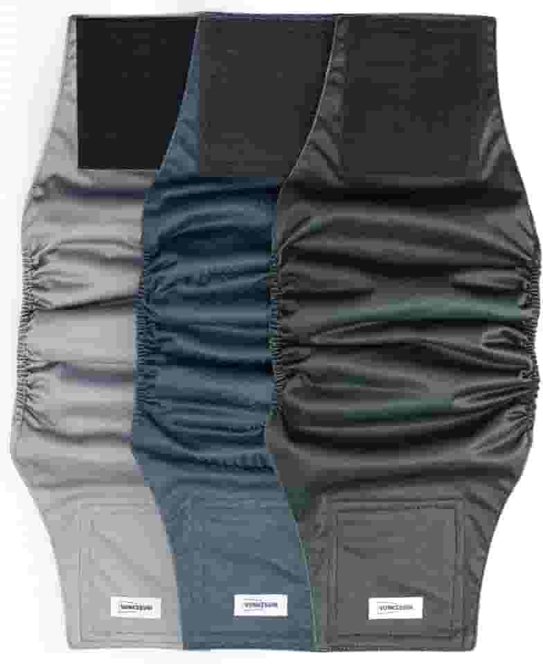 VUNCESSIN Fraldas laváveis para cães machos pequenos, reutilizáveis, 3 unidades, envoltórios de xixi para cães machos pequenos de alta absorção