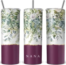 Nurforta Presentes Nana para vovó, Dia das Mães, presentes de Natal para avó, avó, do neto - Caneca de café de 590 ml com tampa e canudo