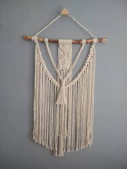 Painel de Parede em Macramê Tassel na Cor Cru