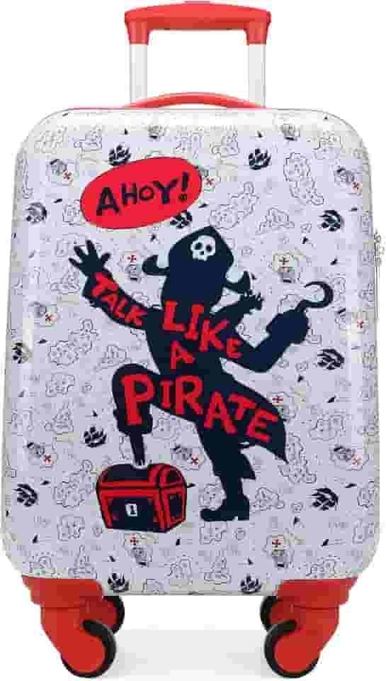 bagagem infantil - mala de mão vertical de 18 'aprovada pela companhia aérea com rodas (pirata ahoy)