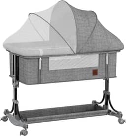 Berço Portátil Moises Co-bed Com Balanço Mosquiteiro e Cesto Cinza