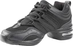 Tênis feminino de dança Jazz com cabedal respirável, sola dividida e almofada de ar, multifuncional, antiderrapante