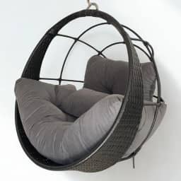 Cadeira Suspensa Ômega Balanço Ninho Redondo em Alumínio com Almofadas de Veludo