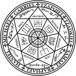 Placa Radiestesia Radiônica 17x17 Cm - PANTÁCULO DOS SETE ARCANJOS