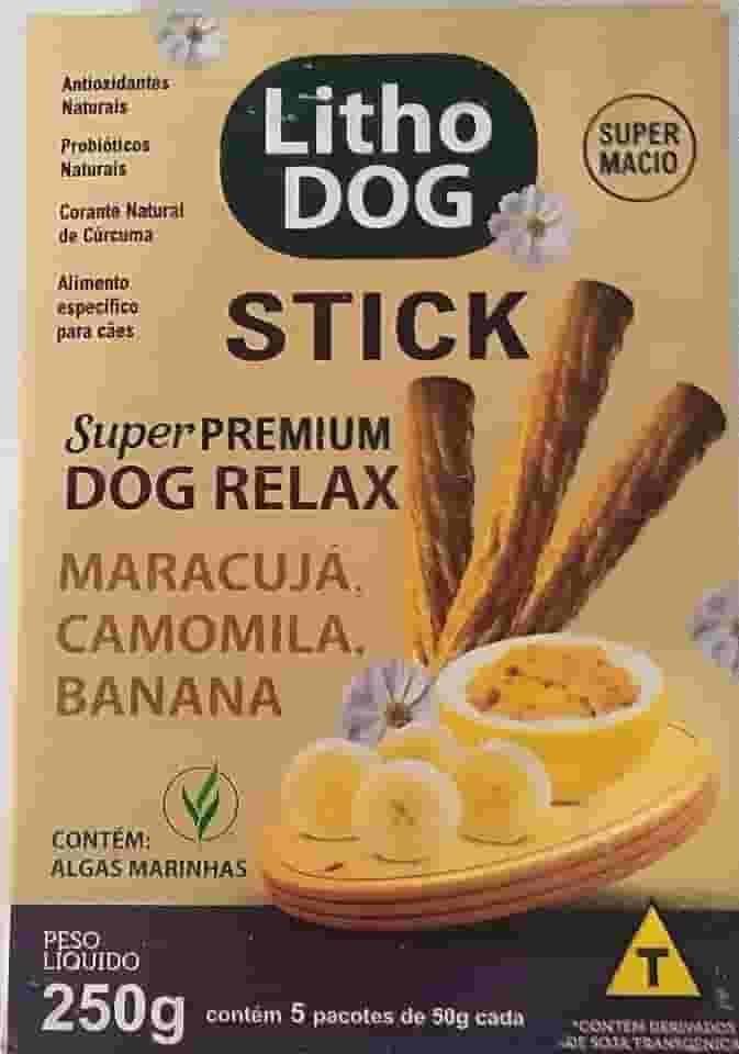 Petisco Calmante para Cães LITHO DOG Stick Palitos Macios • Antiestresse Natural • Maracujá Camomila Cúrcuma • Ansiedade Cachorro • 250g • Com Algas Lithothamnium