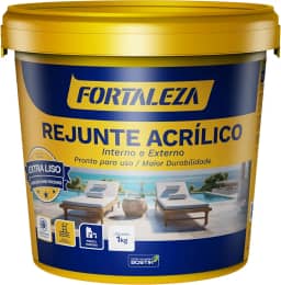 FORTALEZA Rejunte Acrílico Branco – Pronto para Uso, Antimofo e Impermeável – Para Pisos e Revestimentos de Cerâmica, Porcelanato e Pedras Naturais – Interno e Externo – 1kg