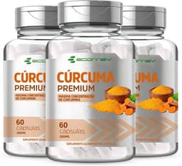 3 Potes Curcuma Longa 100% Curcumina Pura 500Mg 180 Cápsulas Ecomev
