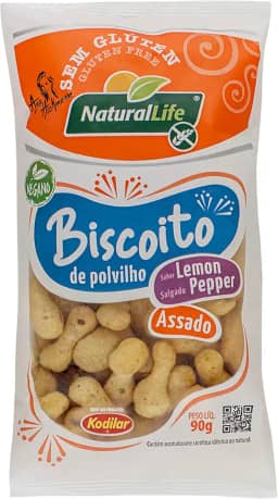 Biscoito de Polvilho Natural Life - Sabor Lemon Pepper - Sem Glúten - Vegano - 90g